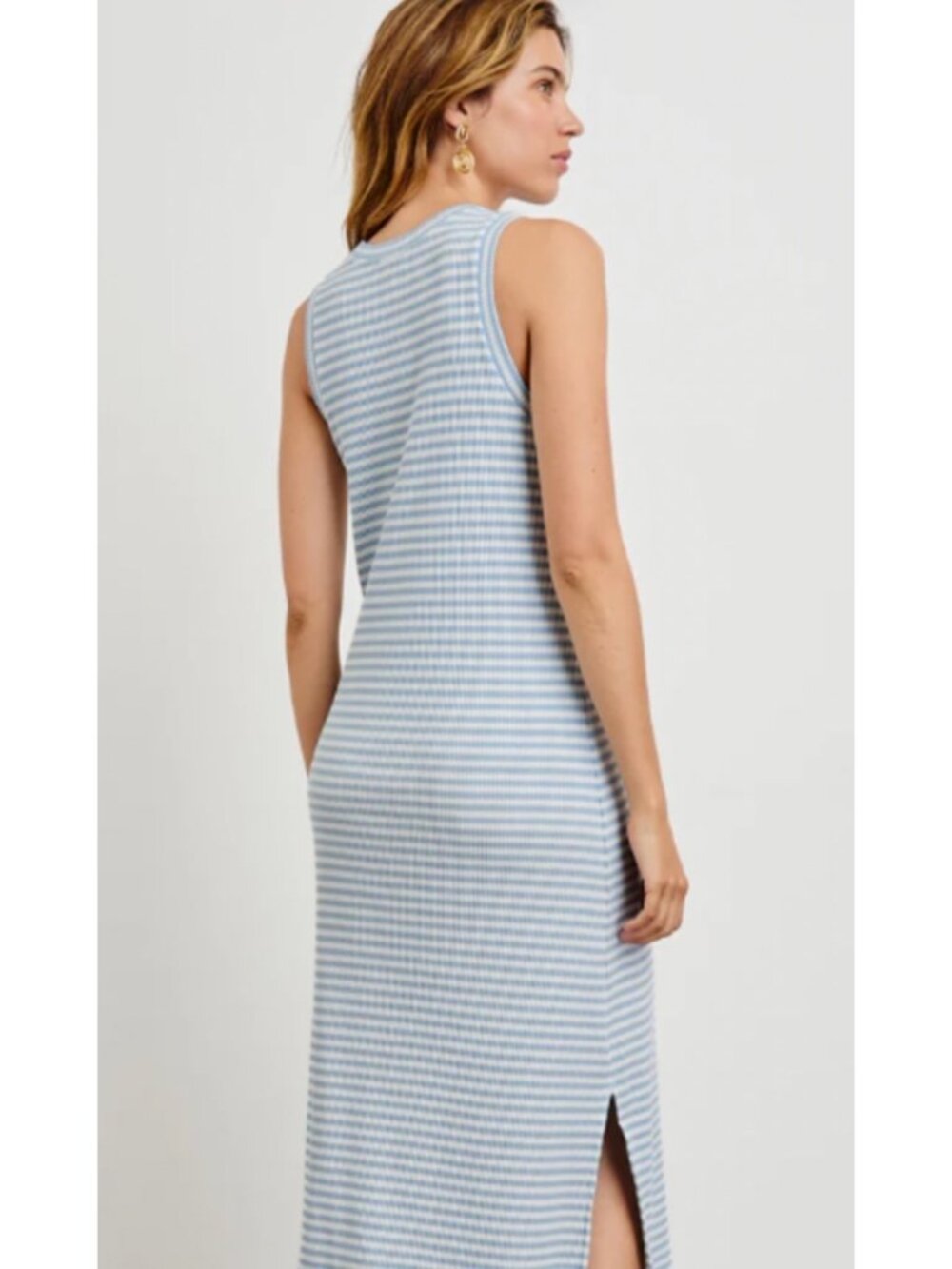 Rails VGUC Chambary & White Striped Ribbed Sleeveless Midi Dress in Size Small - Picture 4 of 12